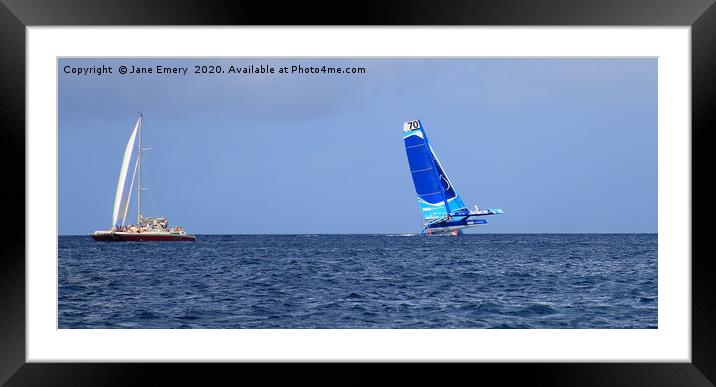 Concise - Barbados Round the Island Race Framed Mounted Print by Jane Emery