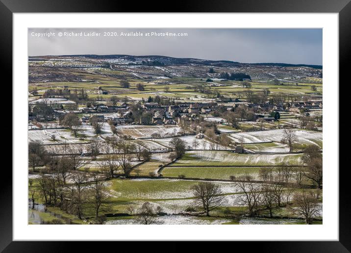 Mickleton, Teesdale from Whistle Crag in Winter Framed Mounted Print by Richard Laidler