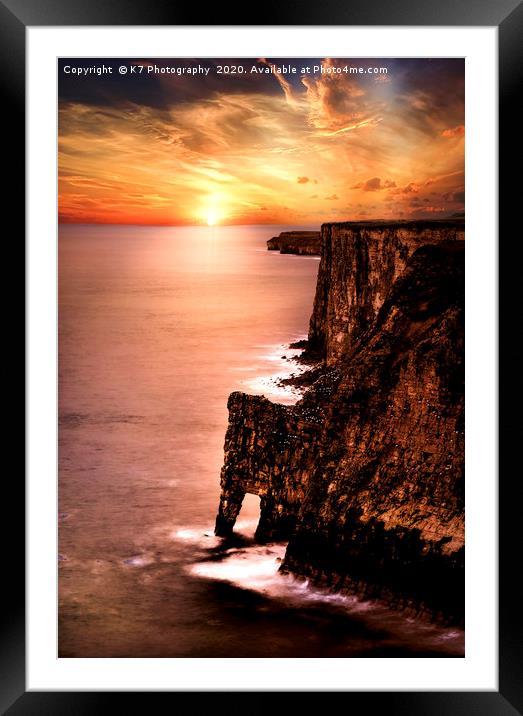 Bempton Cliffs Framed Mounted Print by K7 Photography