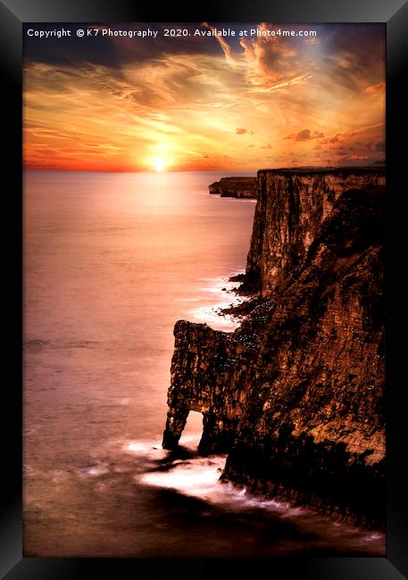 Bempton Cliffs Framed Print by K7 Photography