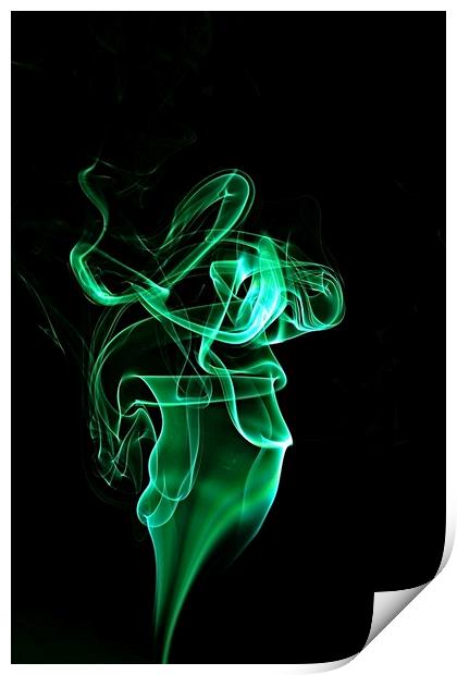 Abstract green smoke Print by Martin Smith