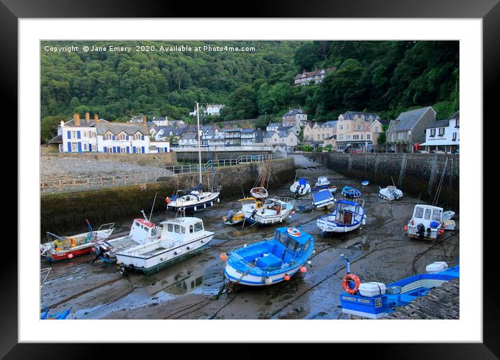 Lynmouth Harbour, North Devon Coast Line Framed Mounted Print by Jane Emery
