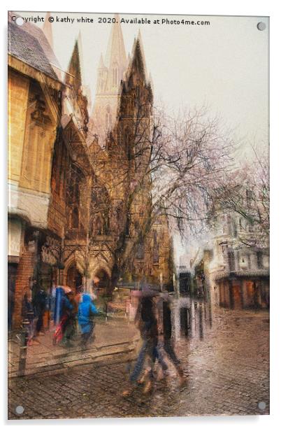 Truro Cornwall Street photography Concept art  Acrylic by kathy white