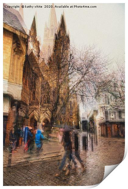 Truro Cornwall Street photography Concept art  Print by kathy white