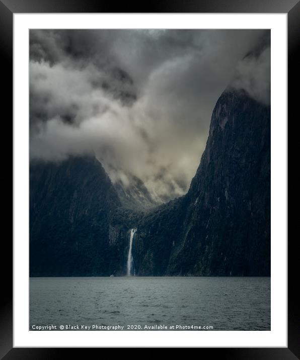 Stirling Falls, Fiordland Framed Mounted Print by Black Key Photography