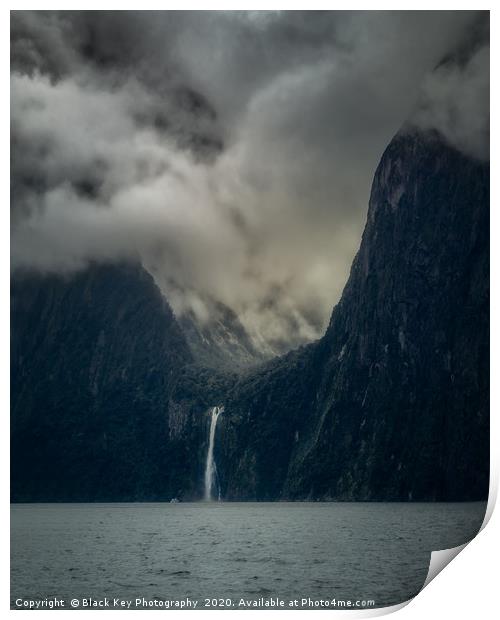 Stirling Falls, Fiordland Print by Black Key Photography