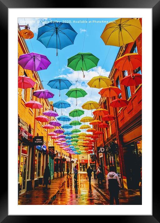 Umbrella Street Framed Mounted Print by Aimie Burley