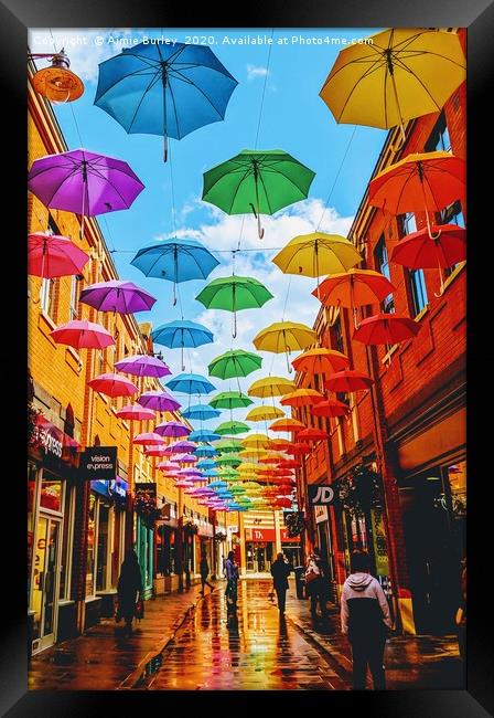 Umbrella Street Framed Print by Aimie Burley