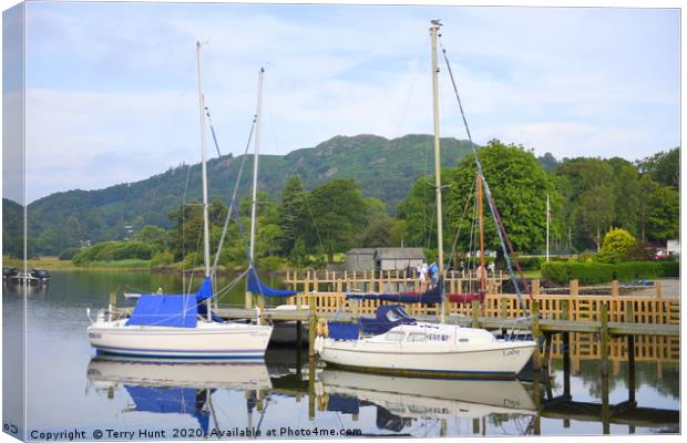Sail boats on lake Windermere Canvas Print by Terry Hunt