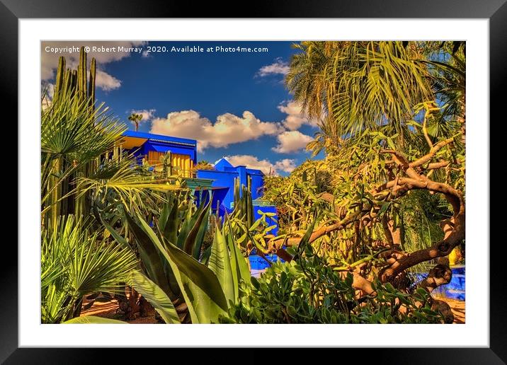 The Blue Villa,No 2, Jardin Majorelle, Marrakesh. Framed Mounted Print by Robert Murray