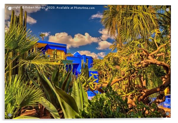 The Blue Villa,No 2, Jardin Majorelle, Marrakesh. Acrylic by Robert Murray