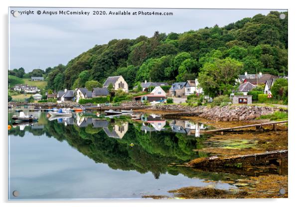 Tayvallich village reflections Acrylic by Angus McComiskey