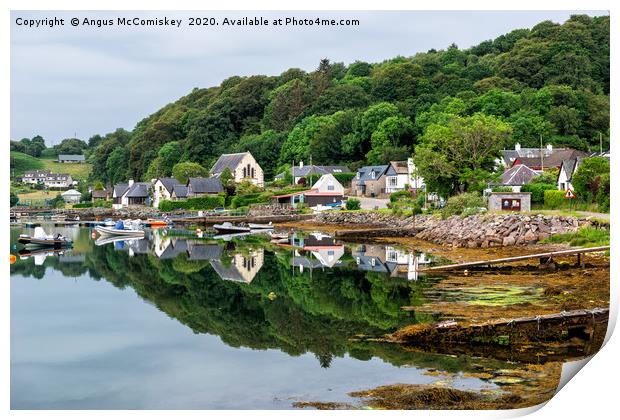 Tayvallich village reflections Print by Angus McComiskey