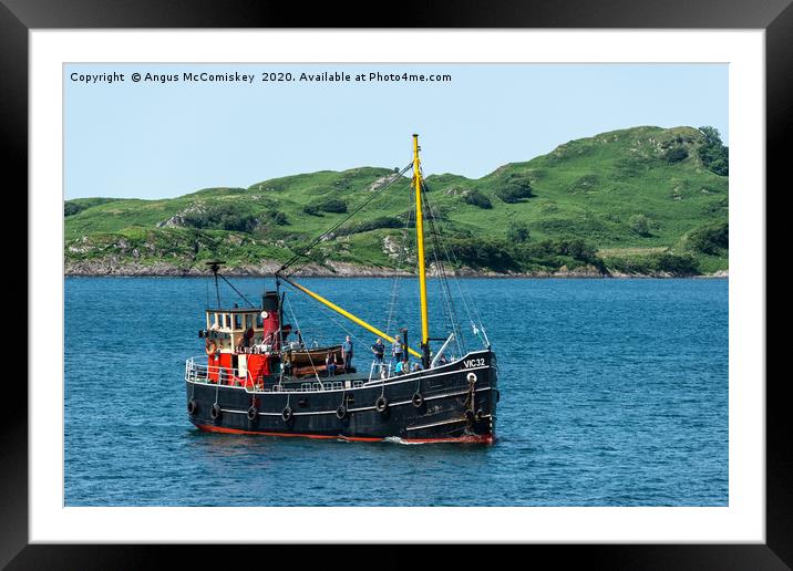 VIC32, one of the last seagoing Clyde puffers Framed Mounted Print by Angus McComiskey