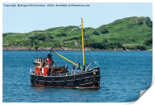 VIC32, one of the last seagoing Clyde puffers Print by Angus McComiskey