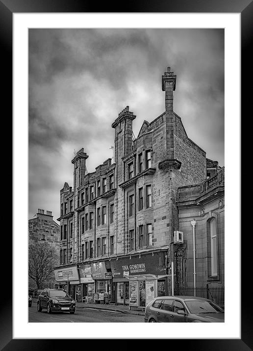 Glasgow Sandstone Tenement in Black and White Framed Mounted Print by Antony McAulay