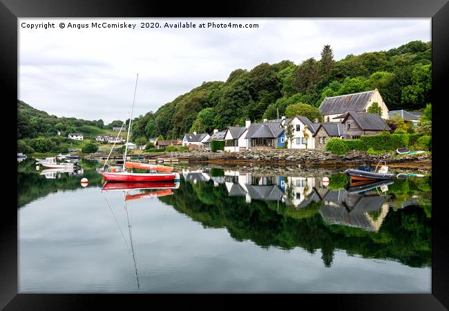 Early morning reflections Tayvallich Framed Print by Angus McComiskey