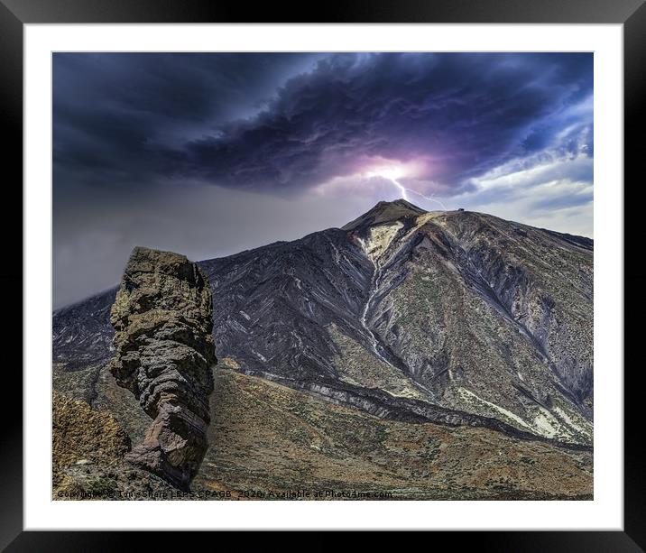 MOUNT TEIDE, TENERIFE - STORM Framed Mounted Print by Tony Sharp LRPS CPAGB