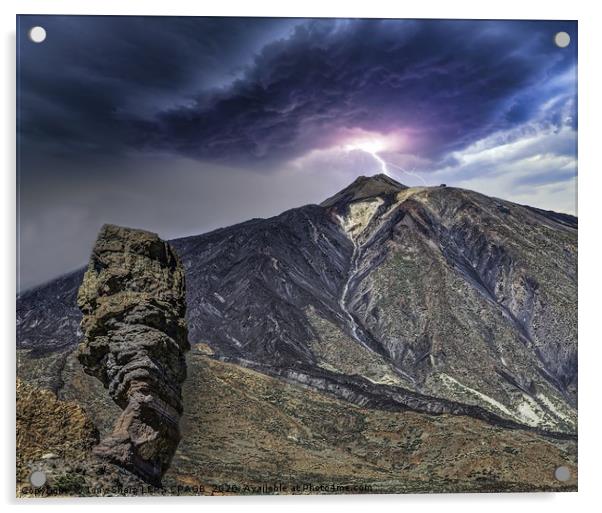 MOUNT TEIDE, TENERIFE - STORM Acrylic by Tony Sharp LRPS CPAGB