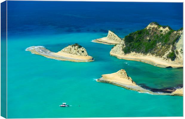 Cape Drastis cliffs in northern Corfu Canvas Print by Alan Hill