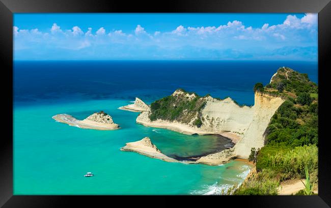 Cape Drastis cliffs in northern Corfu Framed Print by Alan Hill