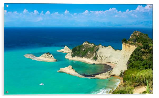 Cape Drastis cliffs in northern Corfu Acrylic by Alan Hill