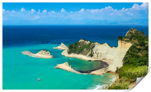 Cape Drastis cliffs in northern Corfu Print by Alan Hill