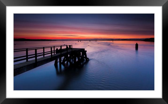 Sunset over Poole Harbour at Hamworthy pier Framed Mounted Print by Alan Hill