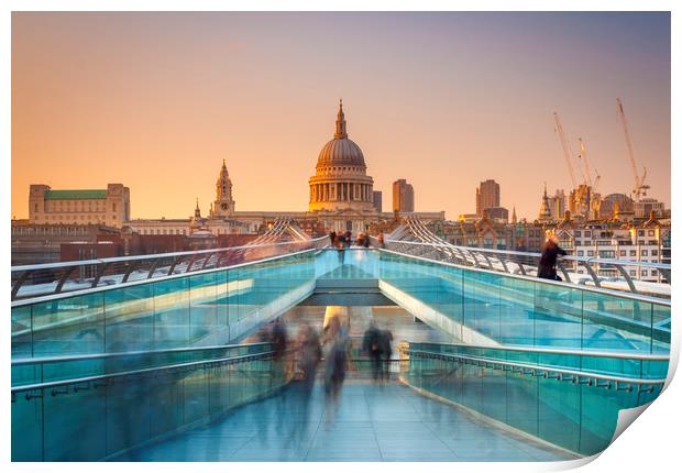 Busy commuters on their way home in London Print by Alan Hill