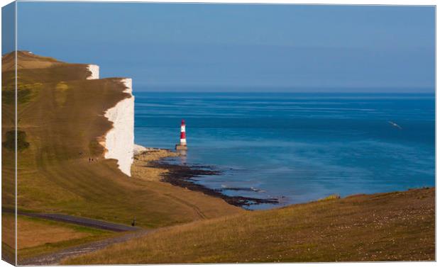 Beachy Head Lighthouse and calm seas Canvas Print by Alan Hill