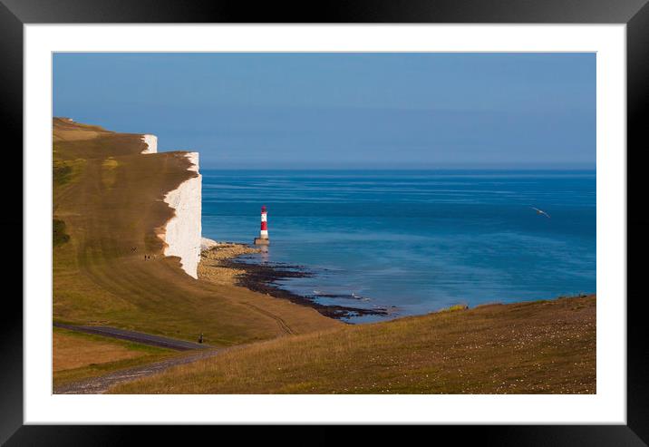 Beachy Head Lighthouse and calm seas Framed Mounted Print by Alan Hill
