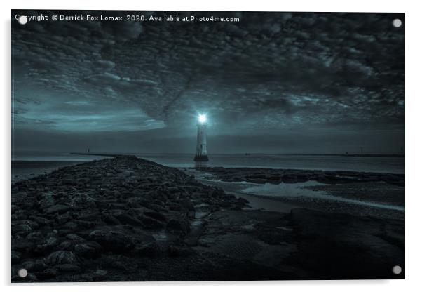 New Brighton Lighthouse Acrylic by Derrick Fox Lomax