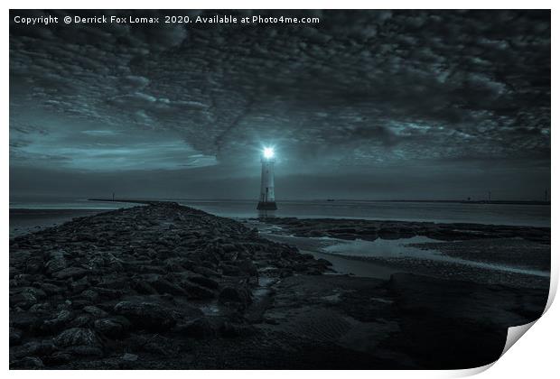 New Brighton Lighthouse Print by Derrick Fox Lomax