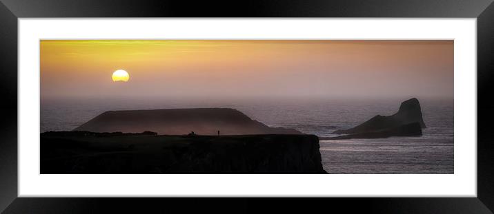 Sunset over the Worm Framed Mounted Print by Leighton Collins