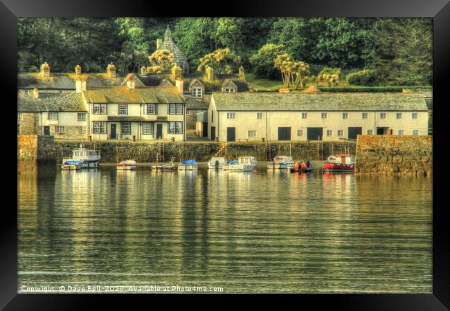 Small Fishing Harbour. Framed Print by Dave Bell