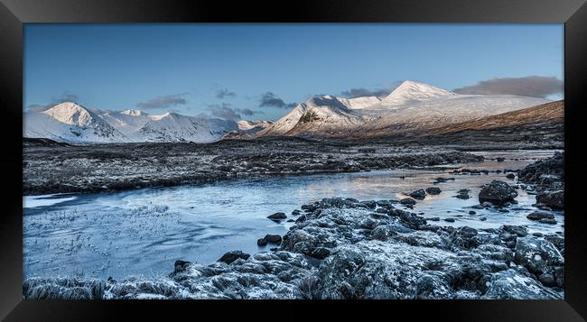First light on the Black Mount on Rannoch Moor  Framed Print by George Robertson