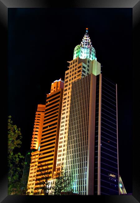 New York New York Hotel Las Vegas America Framed Print by Andy Evans Photos