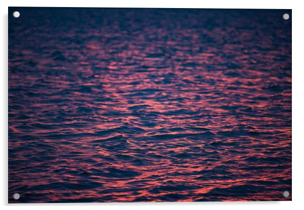 Water ripples in sunset. Acrylic by Alexey Rezvykh