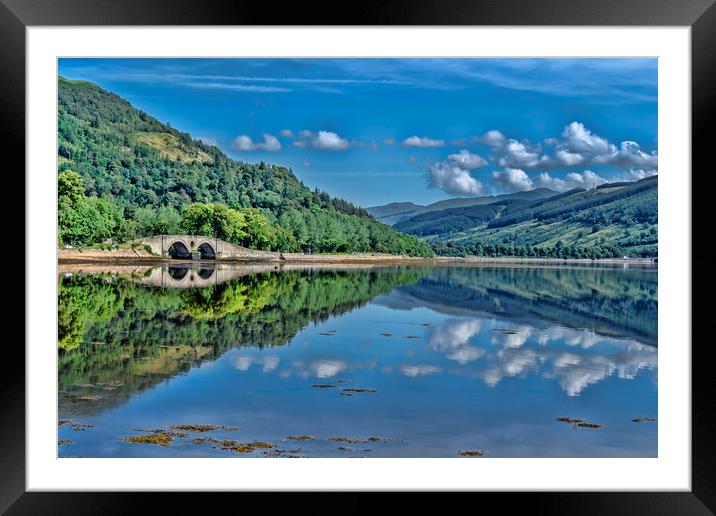 Bridge Reflection Inveraray Framed Mounted Print by Valerie Paterson