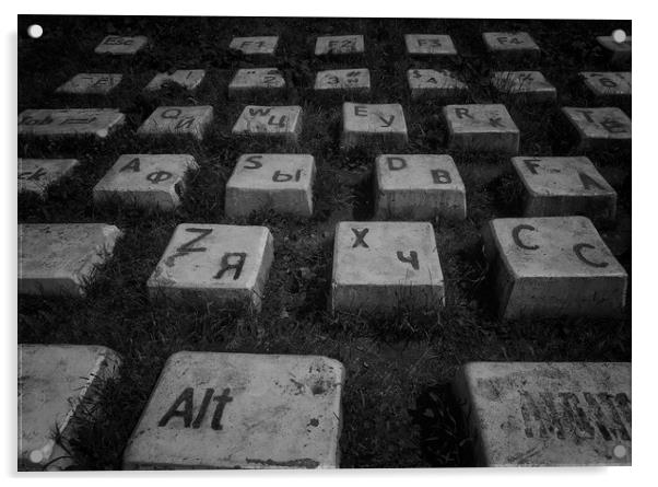 Stones keyboard Acrylic by Larisa Siverina