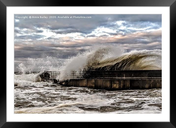 Seaton Sluice Waves Framed Mounted Print by Aimie Burley