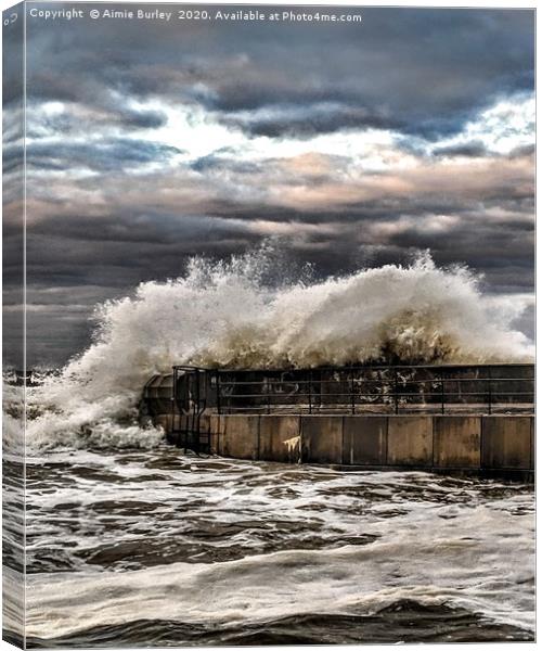 Seaton Sluice in the Storm Canvas Print by Aimie Burley