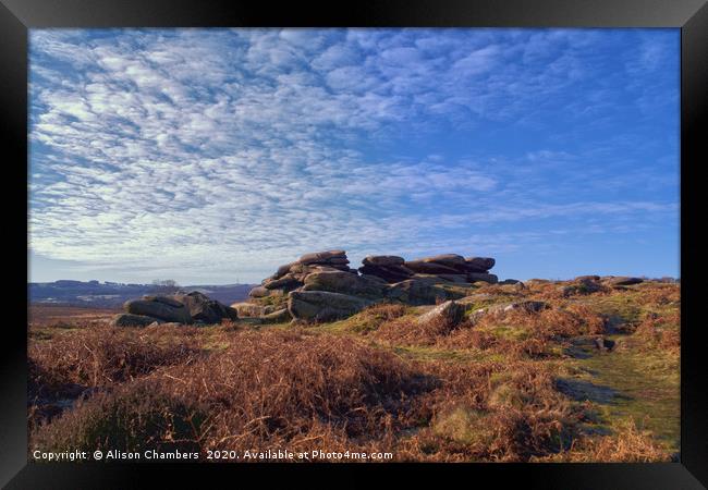 Owler Tor Framed Print by Alison Chambers