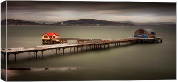 Mumbles Pier and Kilvey Hill Canvas Print by Leighton Collins