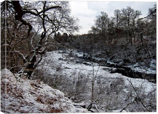 Winter on the River Roy, Roy Bridge,Highlands Canvas Print by Martin Smith