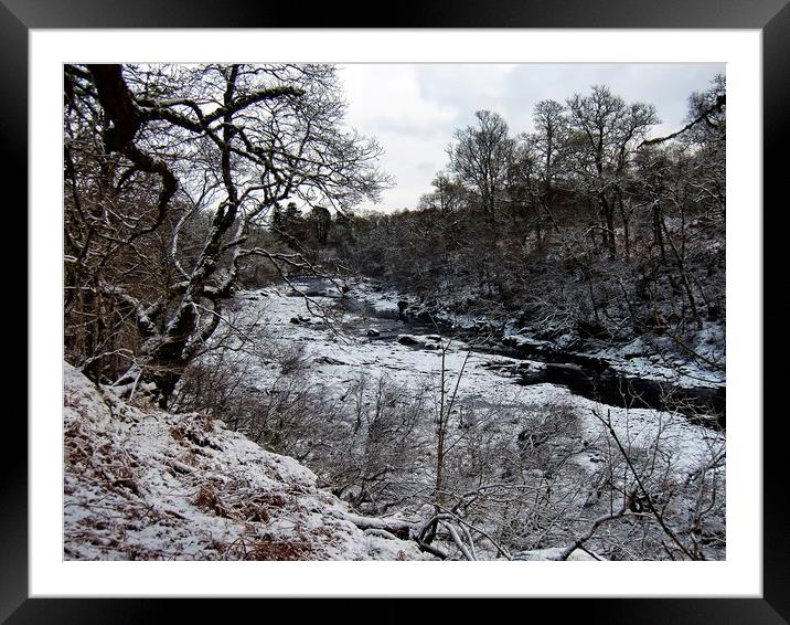 Winter on the River Roy, Roy Bridge,Highlands Framed Mounted Print by Martin Smith