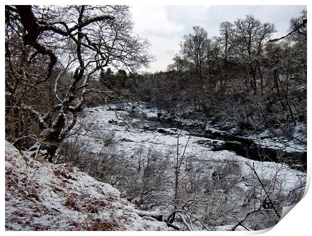 Winter on the River Roy, Roy Bridge,Highlands Print by Martin Smith