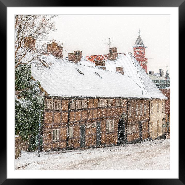 Helsingborg Wintry Old Town Building Framed Mounted Print by Antony McAulay