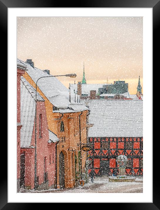 Helsingborg Wintry Old Town Framed Mounted Print by Antony McAulay