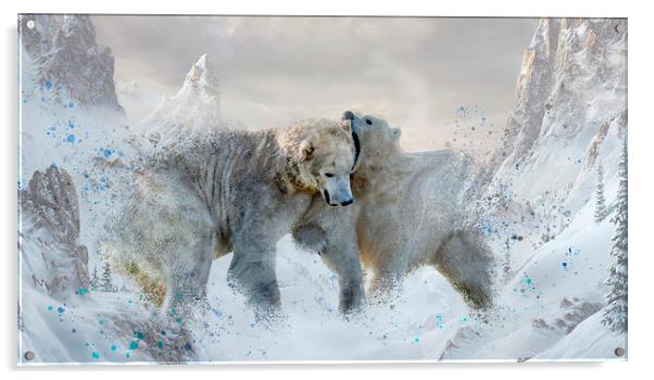 Polar Bear Mountains Acrylic by Darren Wilkes